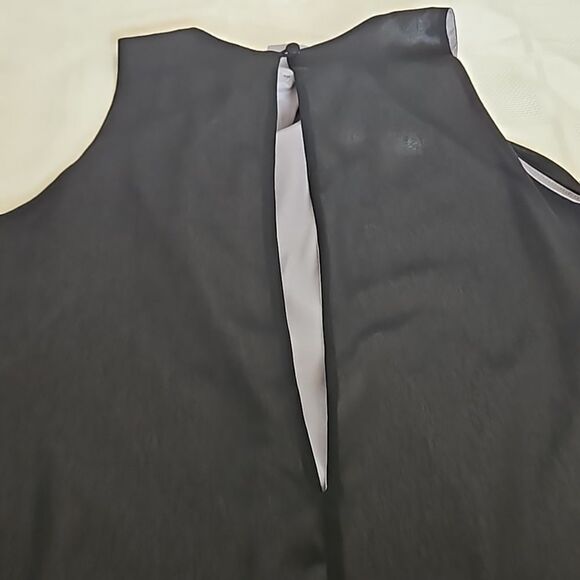 YaYa & Co Women's Sequins Open Back Top With Tie Front Black/ Silver Medium - Picture 13 of 16